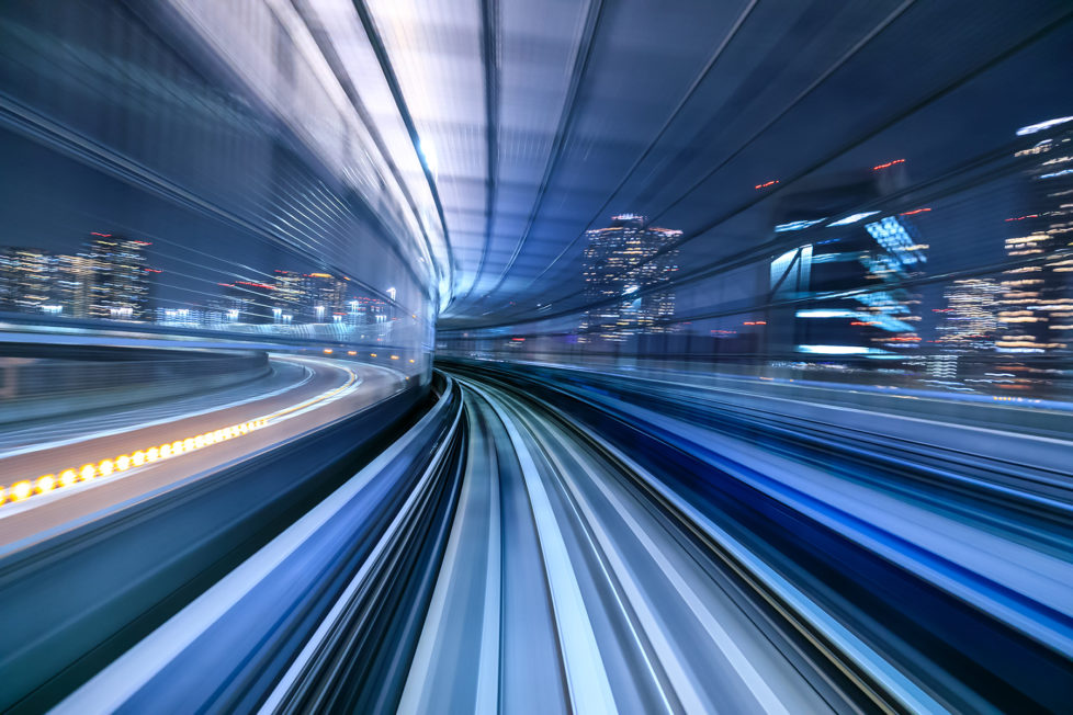 motion-blur-of-train-moving-inside-tunnel-in-tokyo-P736TFD